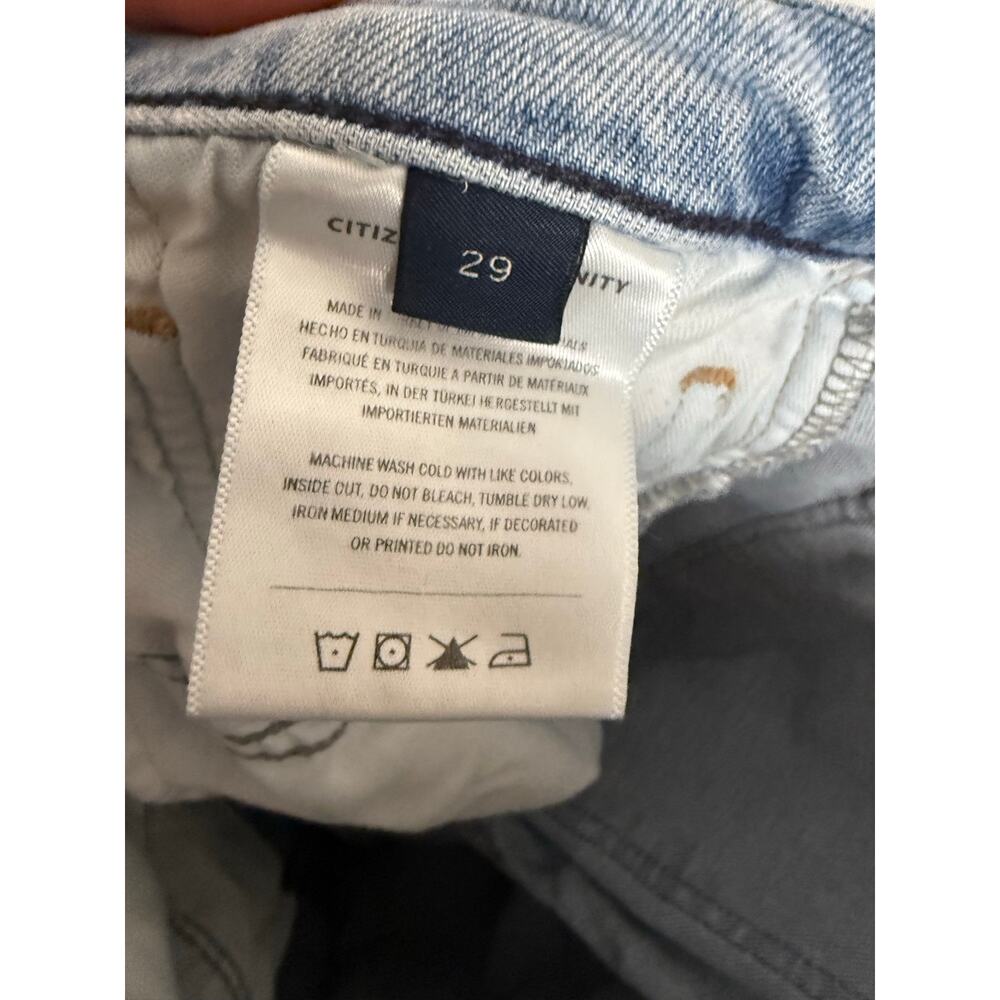 Citizens of Humanity Ella Crop Slim Fit Distressed Light Blue Denim Jean Size 29 - Picture 14 of 16